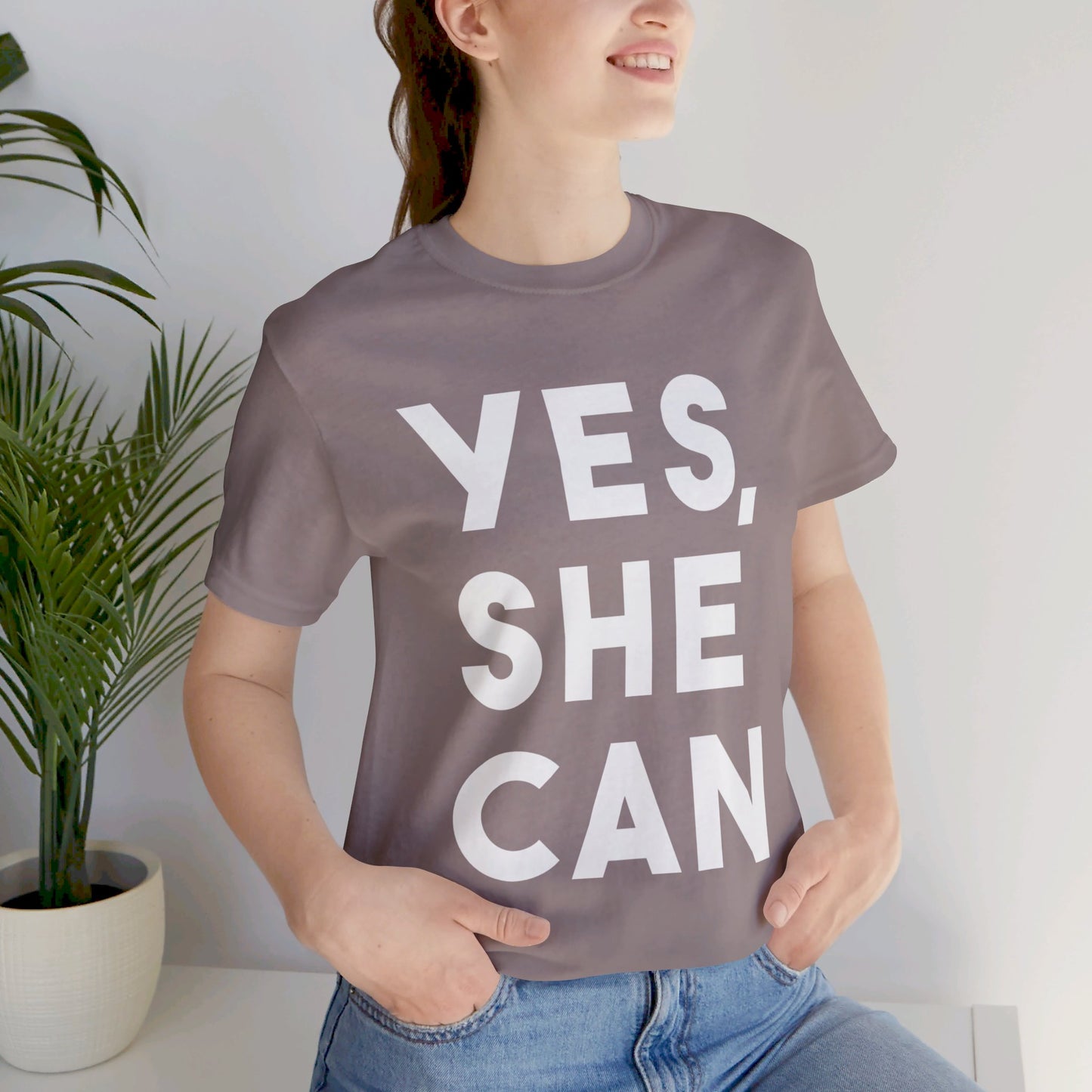 Yes, She Can - Unisex Jersey Short Sleeve Tee