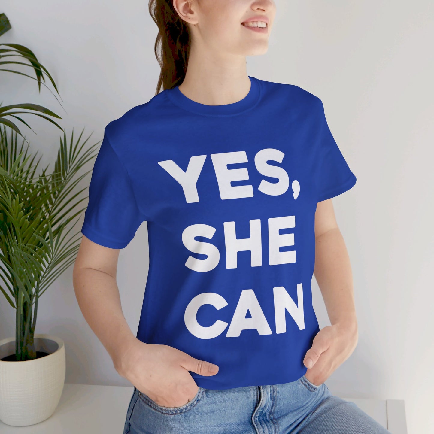 Yes, She Can - Unisex Jersey Short Sleeve Tee