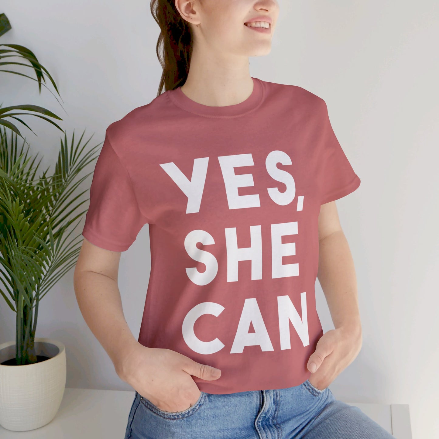Yes, She Can - Unisex Jersey Short Sleeve Tee