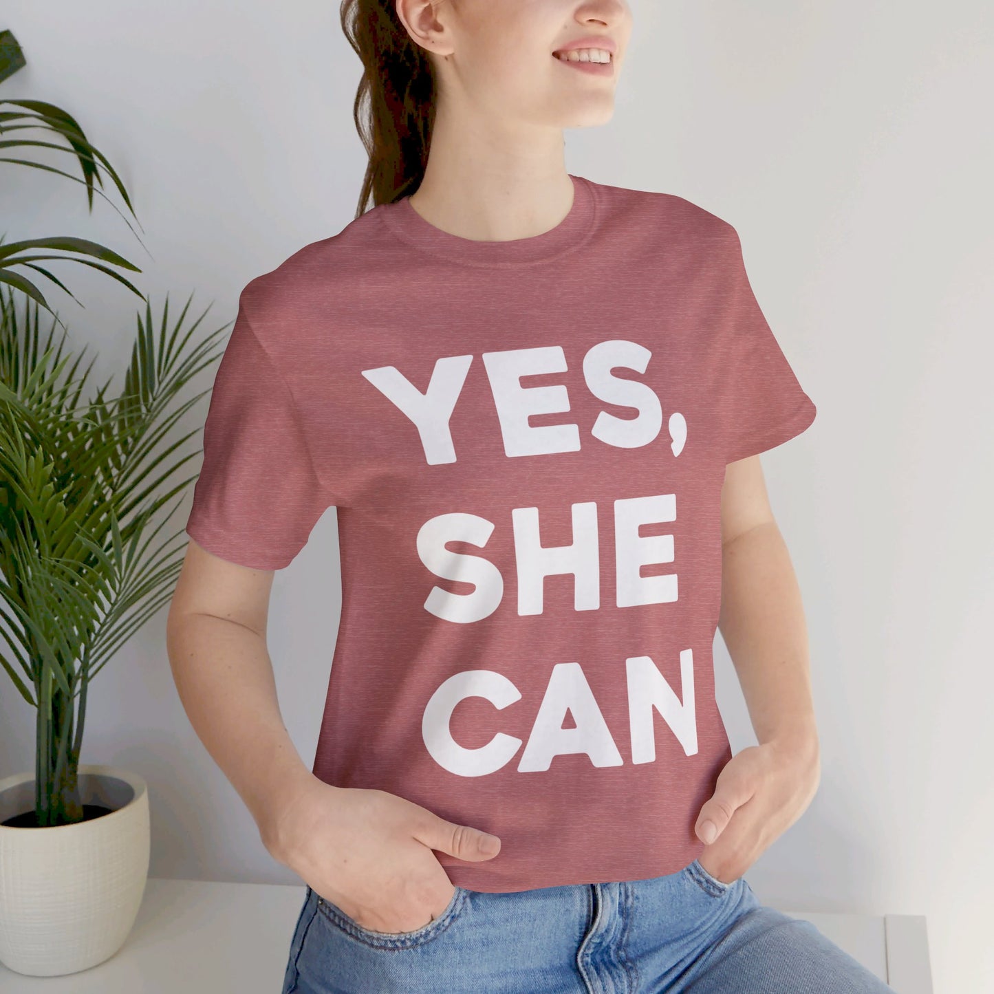 Yes, She Can - Unisex Jersey Short Sleeve Tee