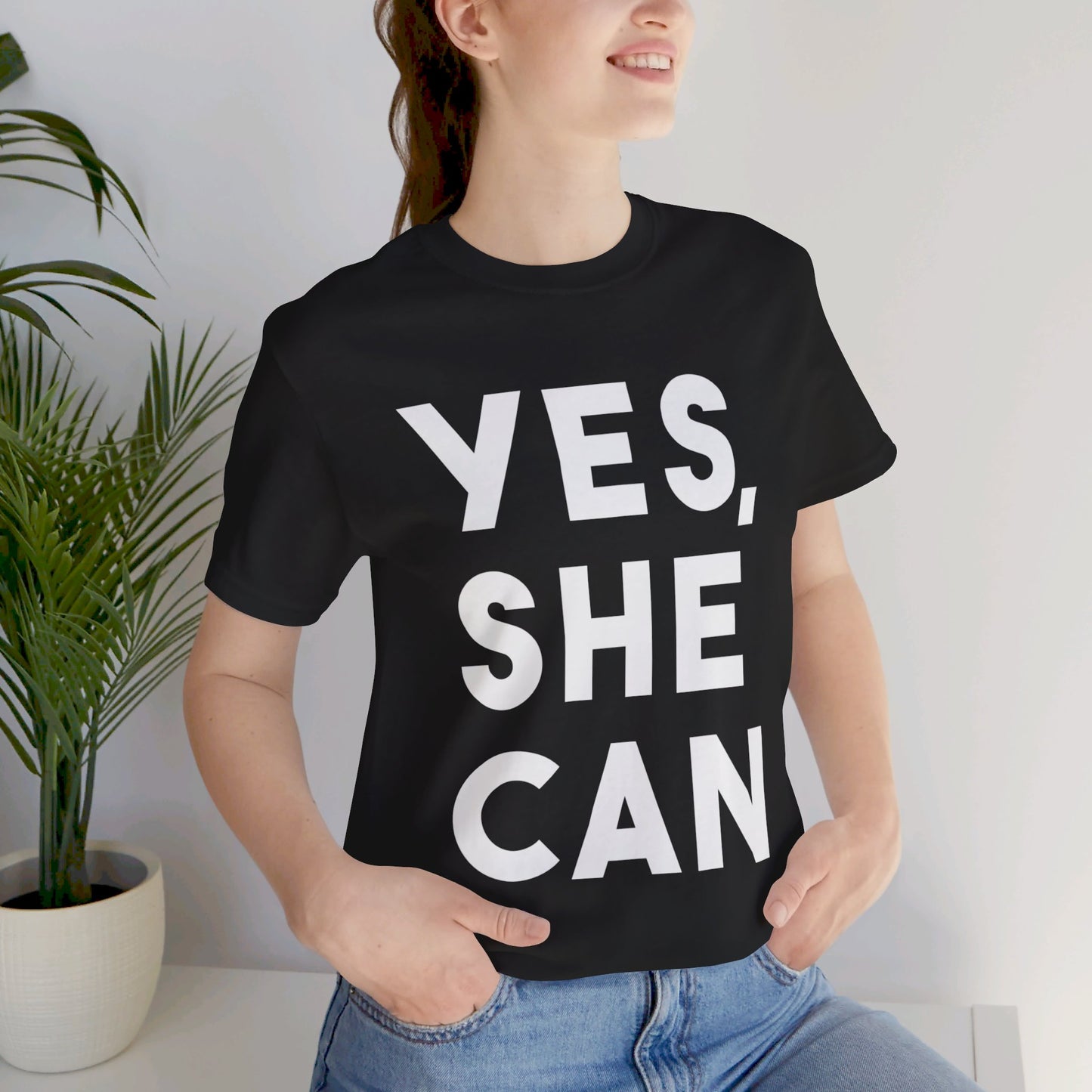 Yes, She Can - Unisex Jersey Short Sleeve Tee