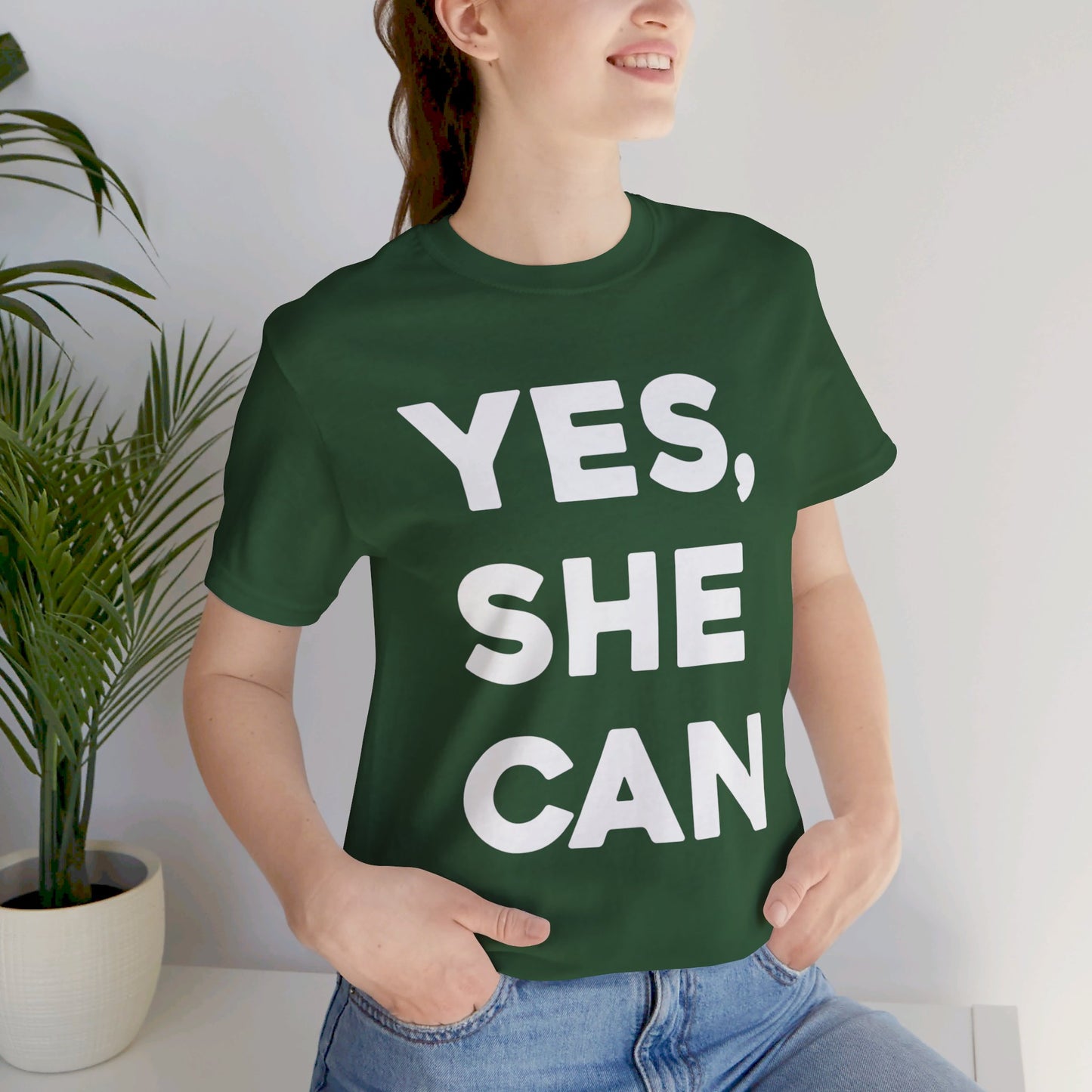 Yes, She Can - Unisex Jersey Short Sleeve Tee