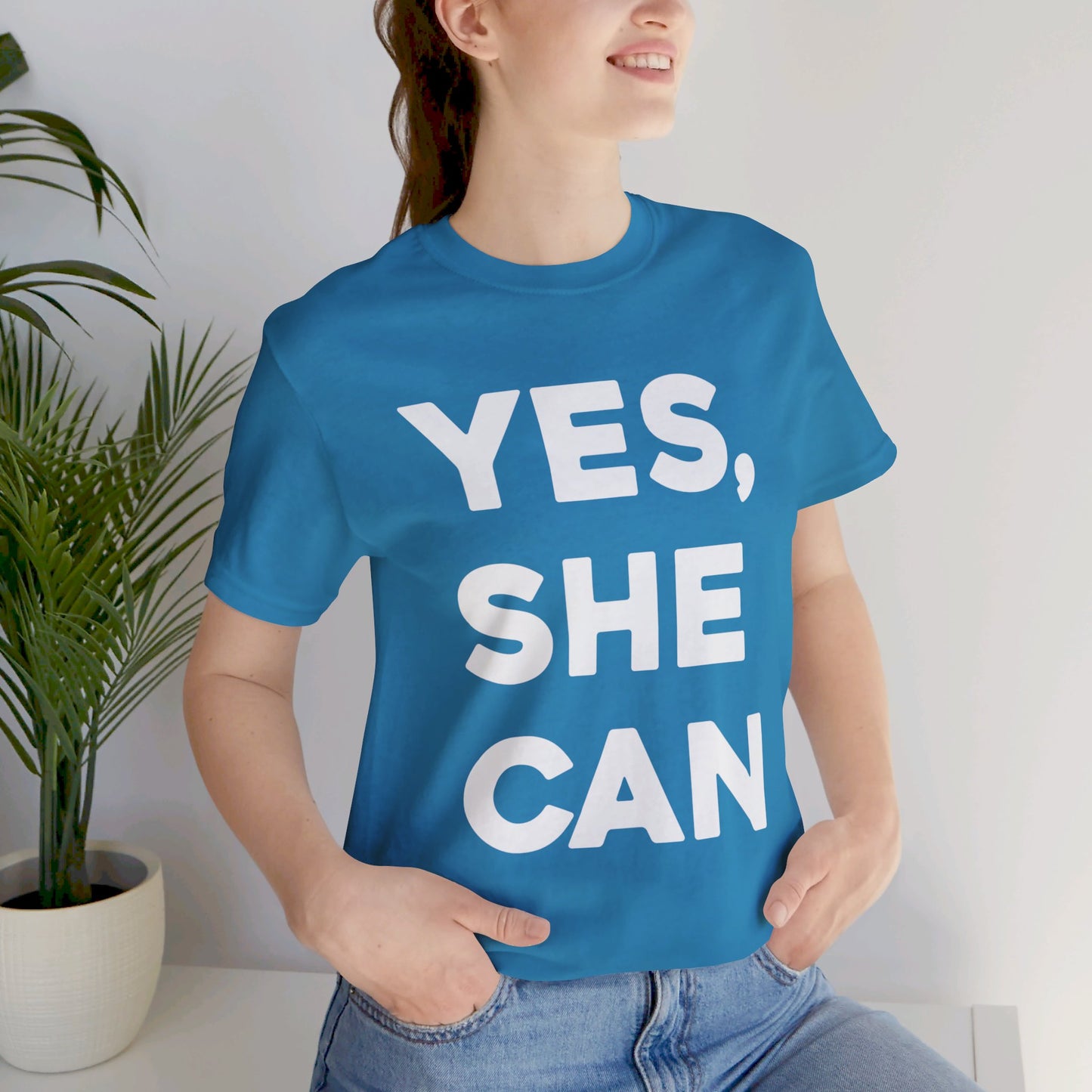 Yes, She Can - Unisex Jersey Short Sleeve Tee