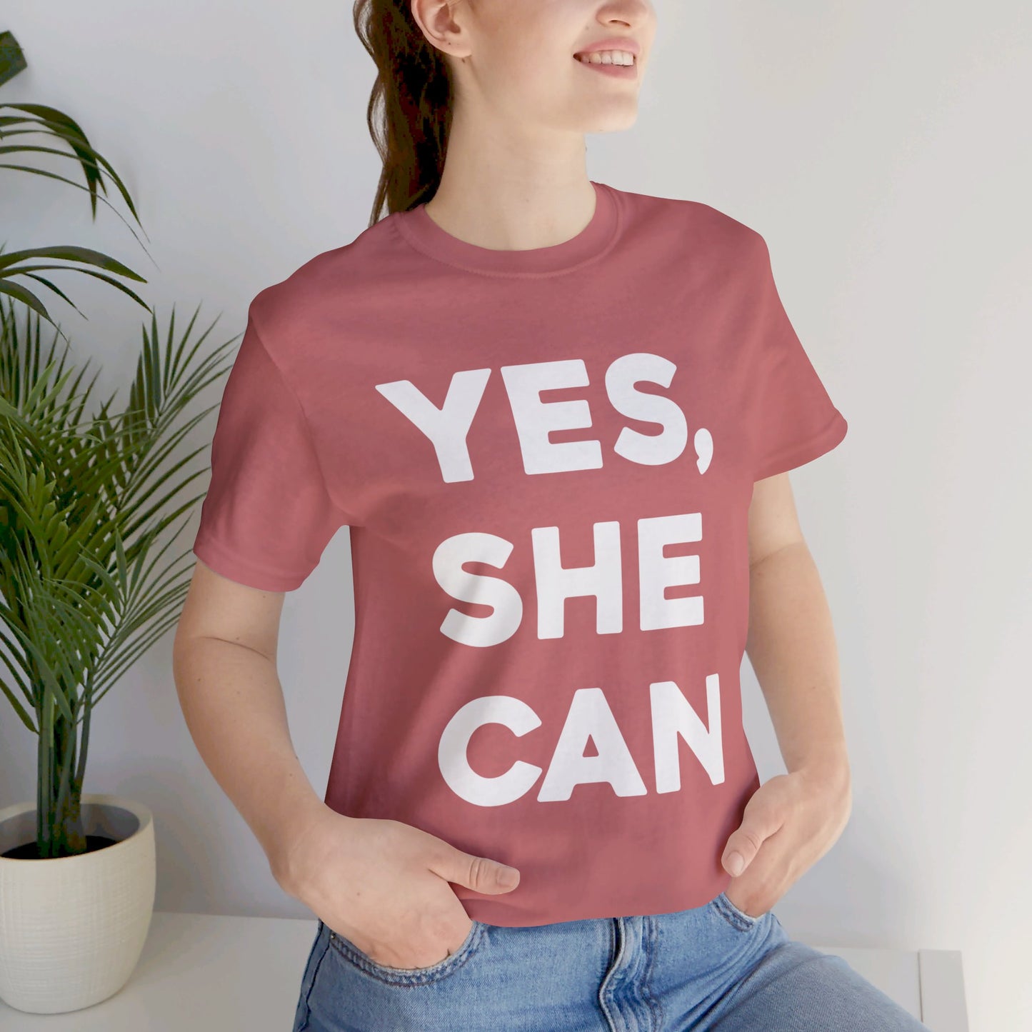 Yes, She Can - Unisex Jersey Short Sleeve Tee