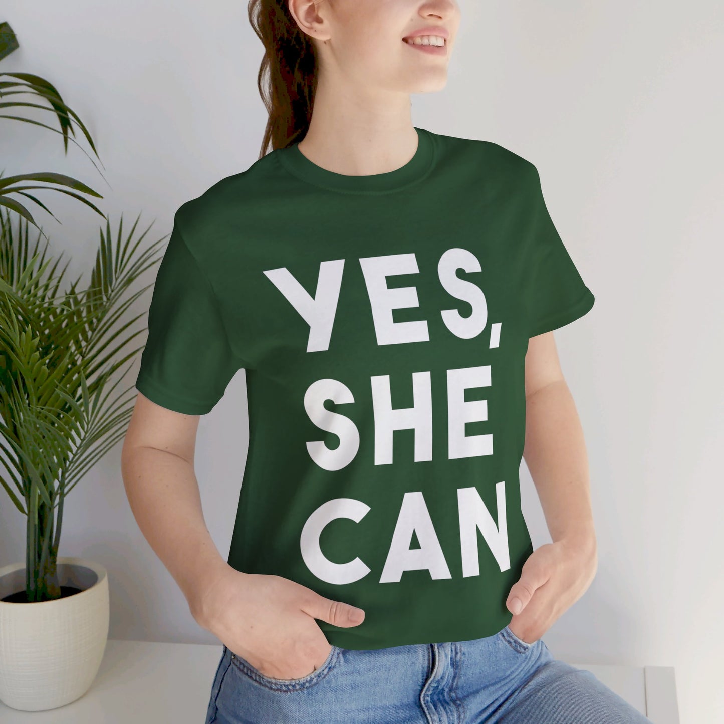 Yes, She Can - Unisex Jersey Short Sleeve Tee
