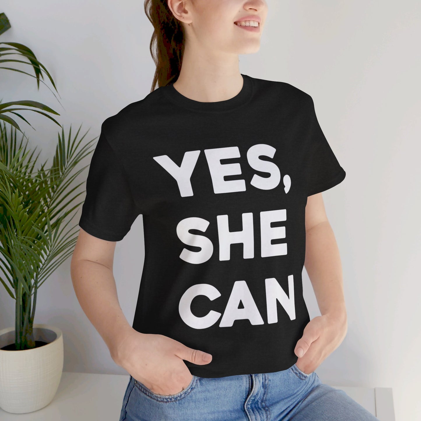 Yes, She Can - Unisex Jersey Short Sleeve Tee