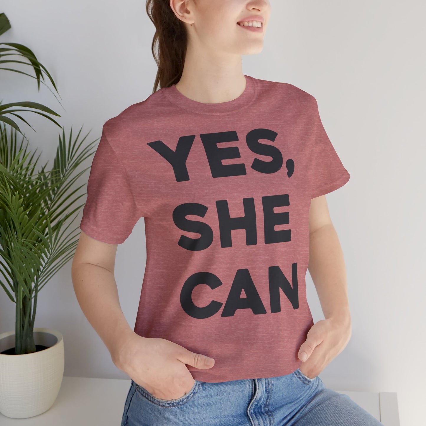 EU - Yes, She Can - Unisex Jersey Short Sleeve Tee