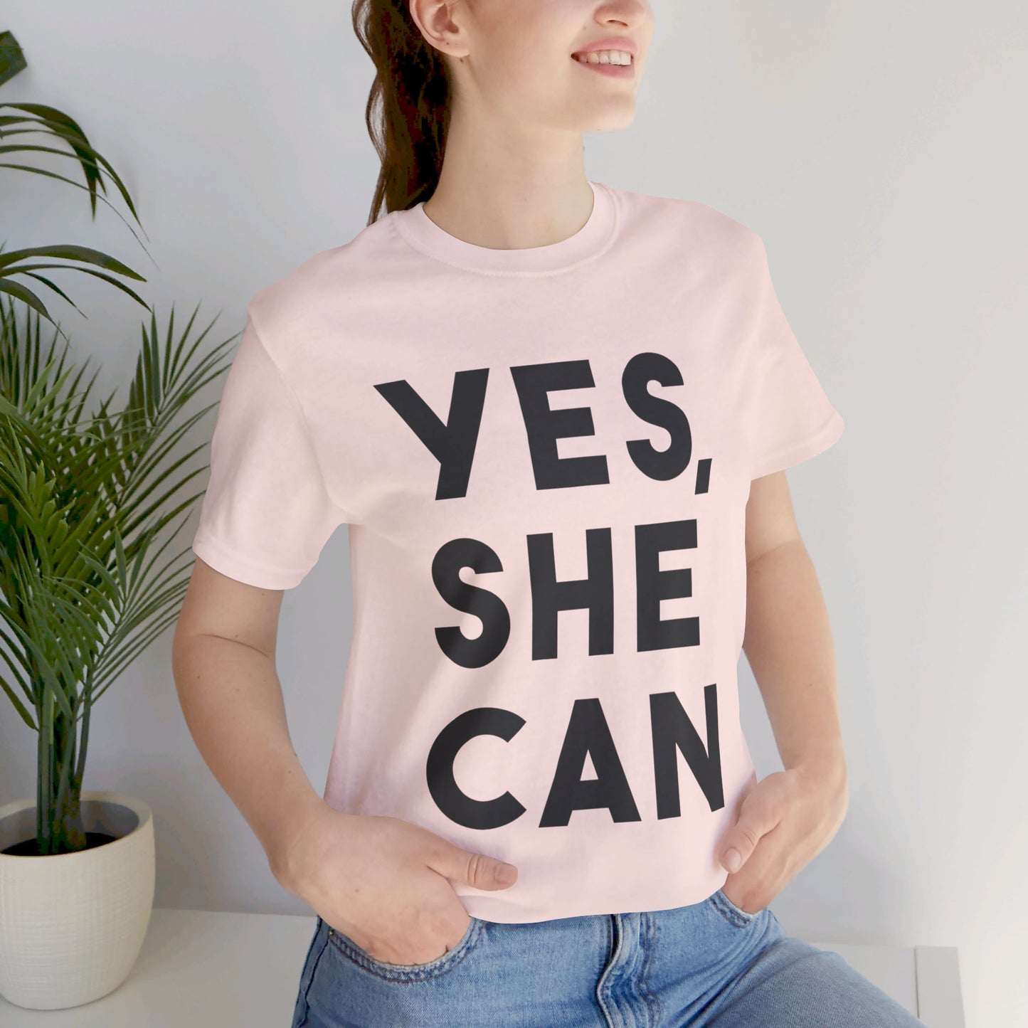 Yes, She Can - Unisex Jersey Short Sleeve Tee