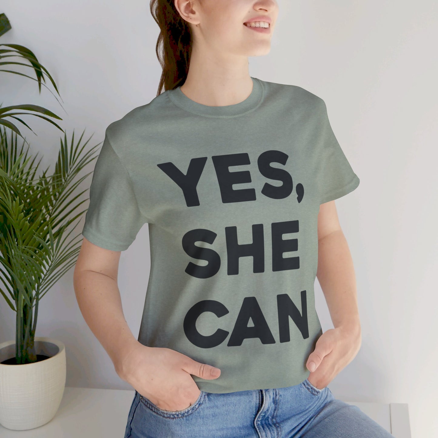 Yes, She Can - Unisex Jersey Short Sleeve Tee