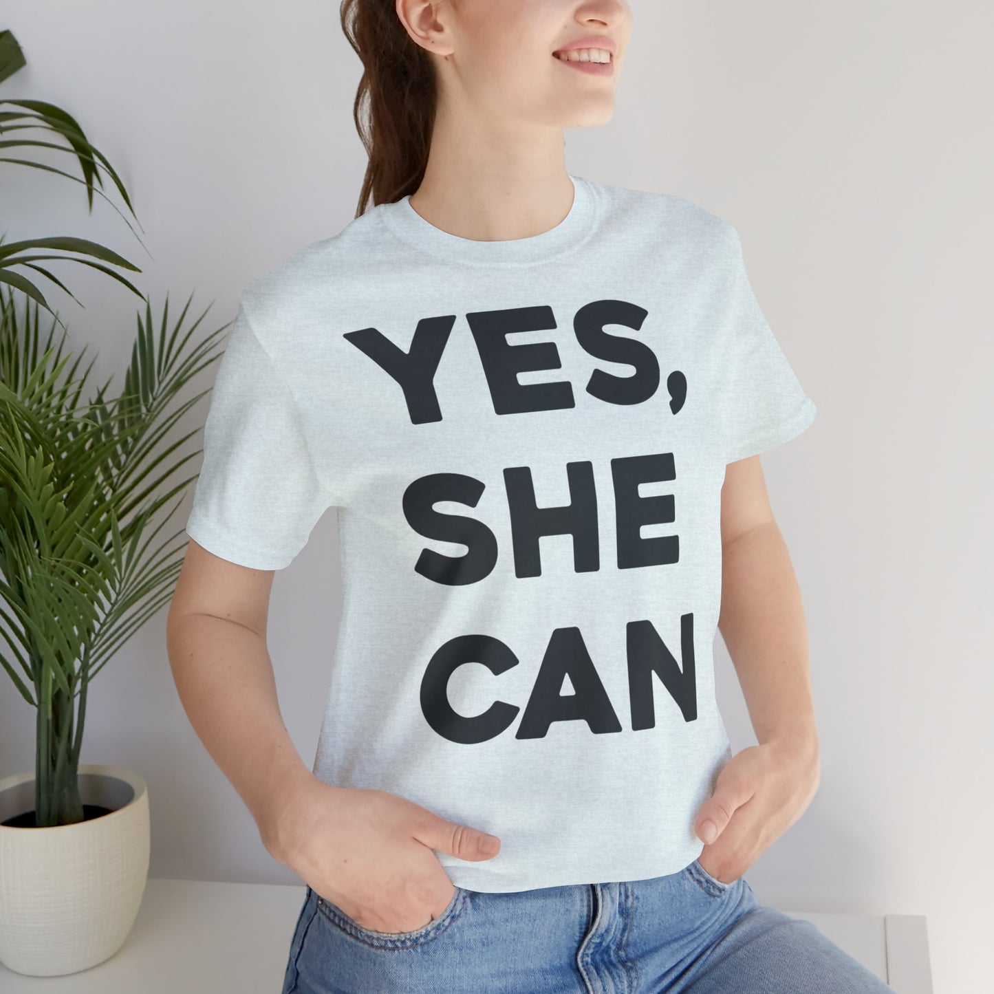 EU - Yes, She Can - Unisex Jersey Short Sleeve Tee