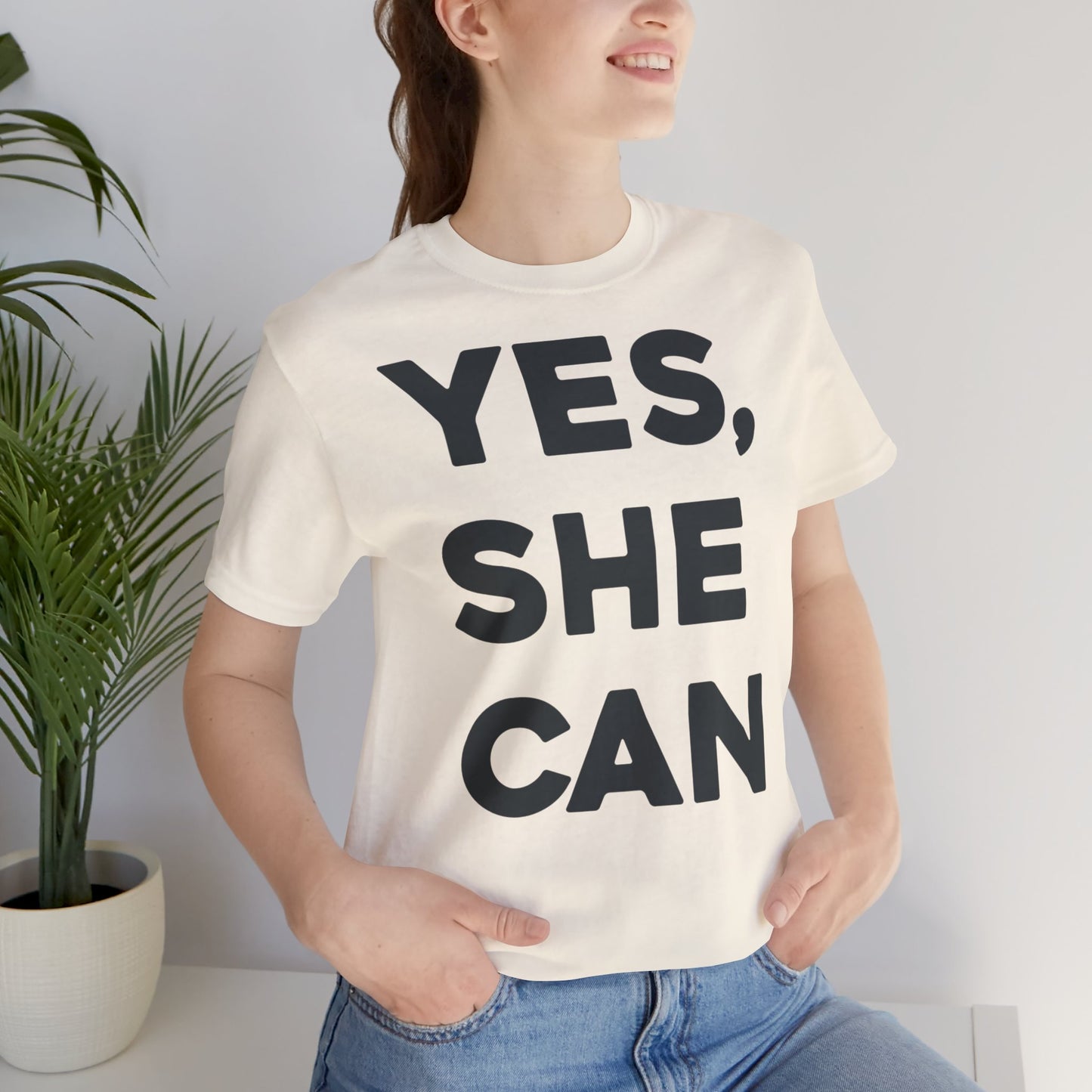 EU - Yes, She Can - Unisex Jersey Short Sleeve Tee