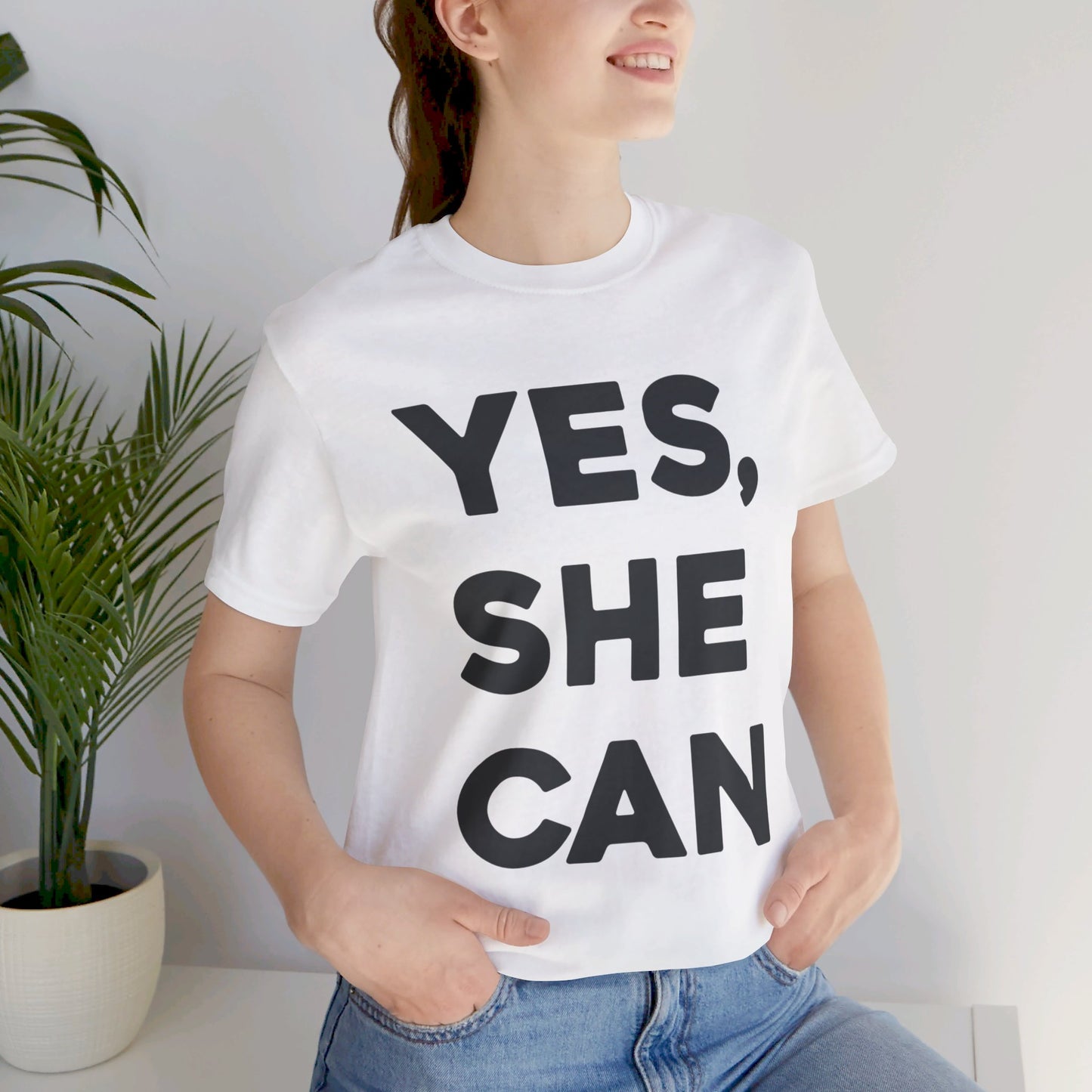 Yes, She Can - Unisex Jersey Short Sleeve Tee