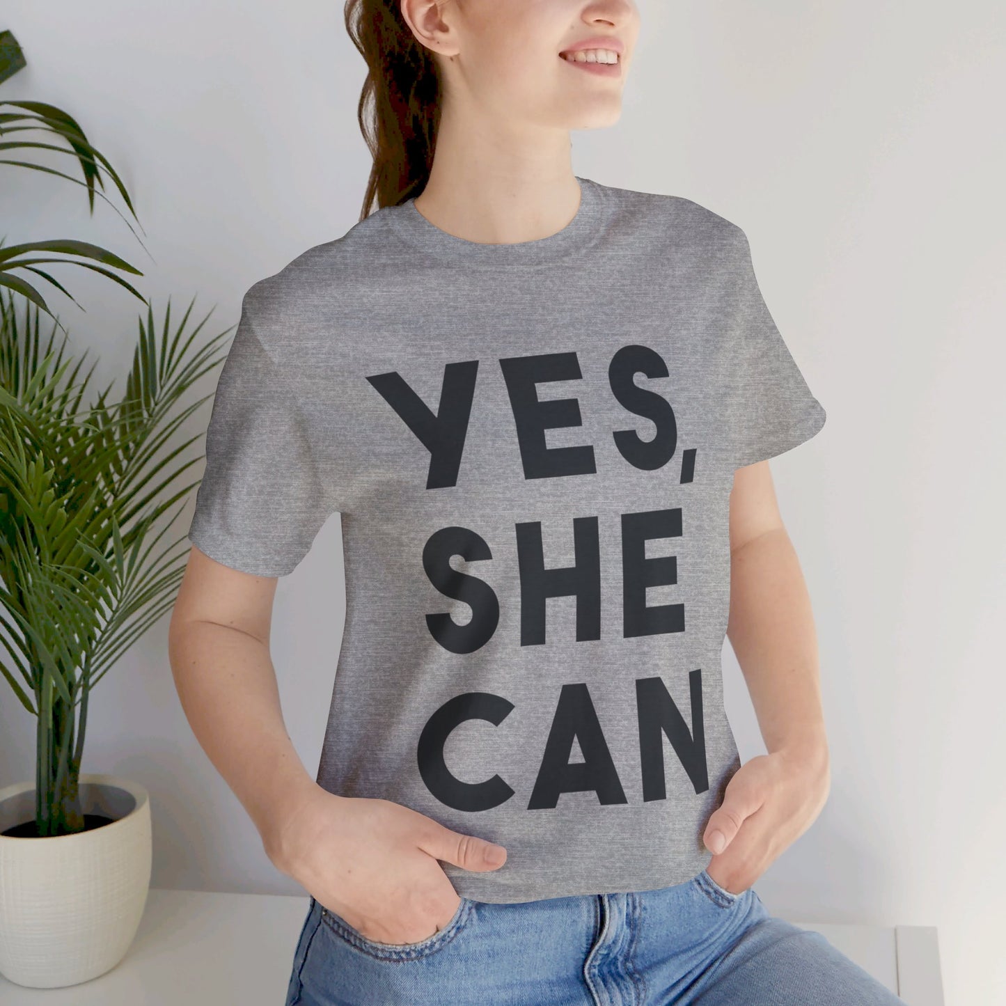 Yes, She Can - Unisex Jersey Short Sleeve Tee