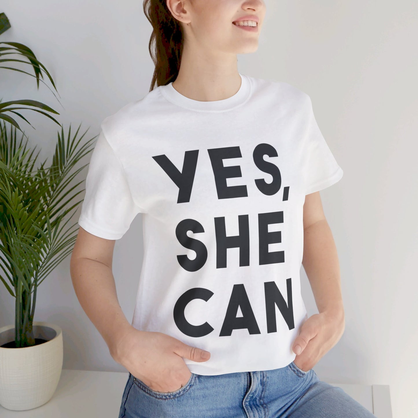 Yes, She Can - Unisex Jersey Short Sleeve Tee