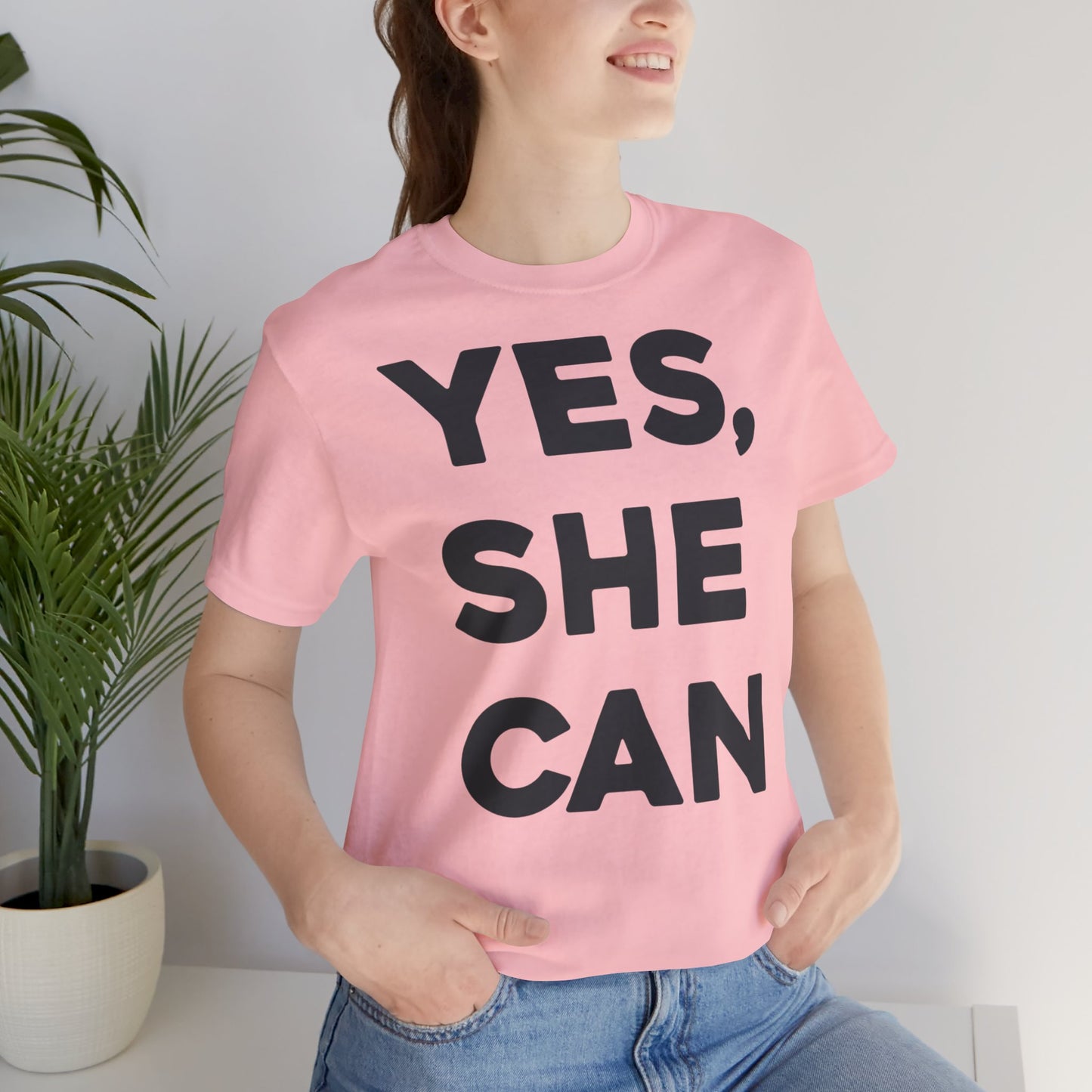 EU - Yes, She Can - Unisex Jersey Short Sleeve Tee