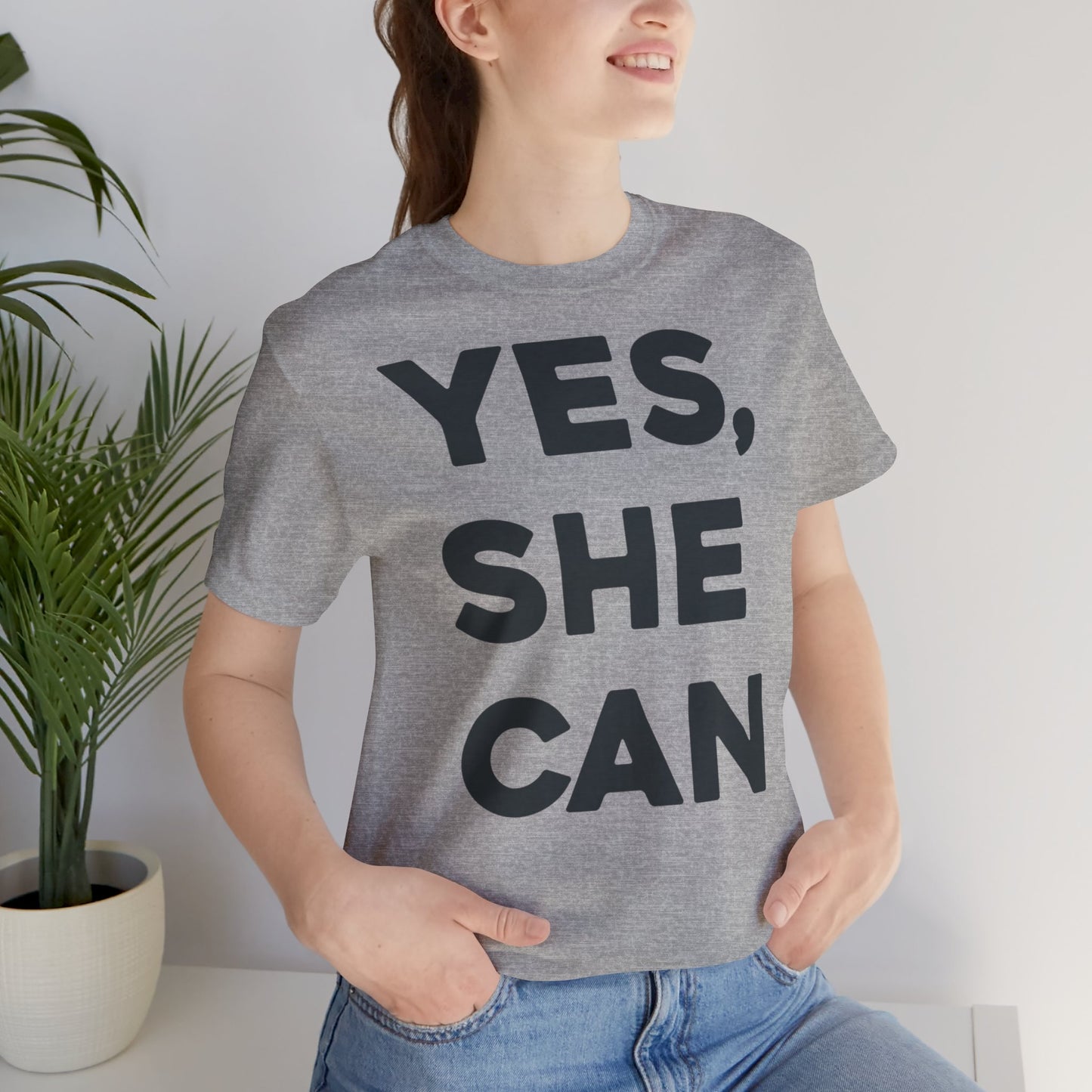 EU - Yes, She Can - Unisex Jersey Short Sleeve Tee