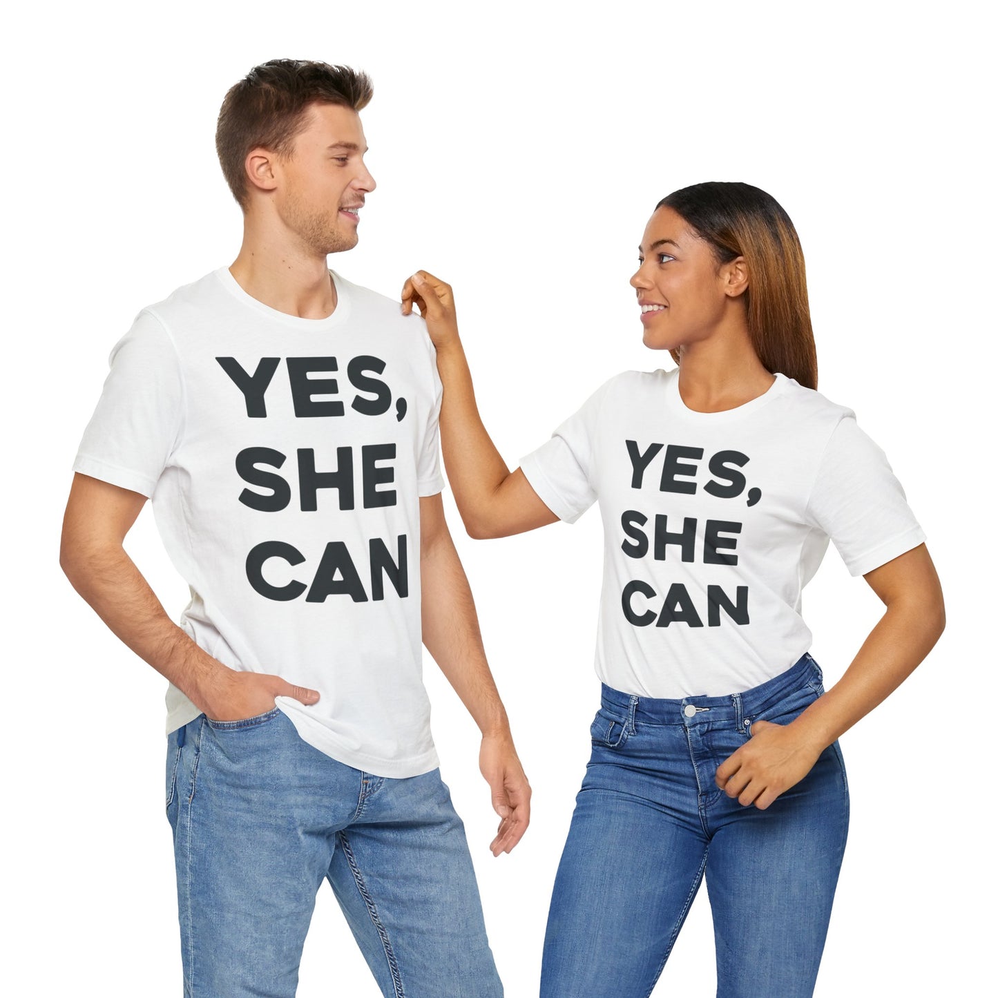 EU - Yes, She Can - Unisex Jersey Short Sleeve Tee