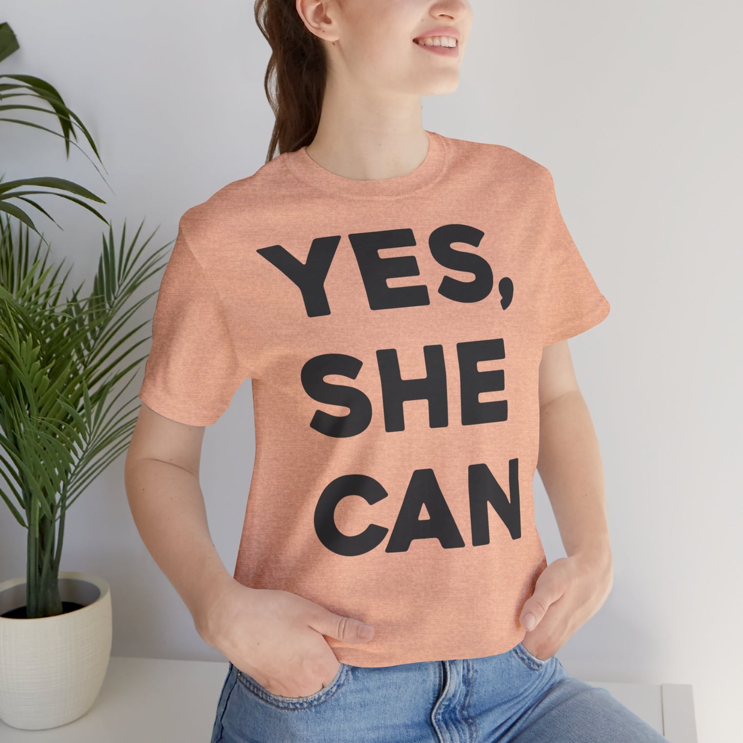 EU - Yes, She Can - Unisex Jersey Short Sleeve Tee