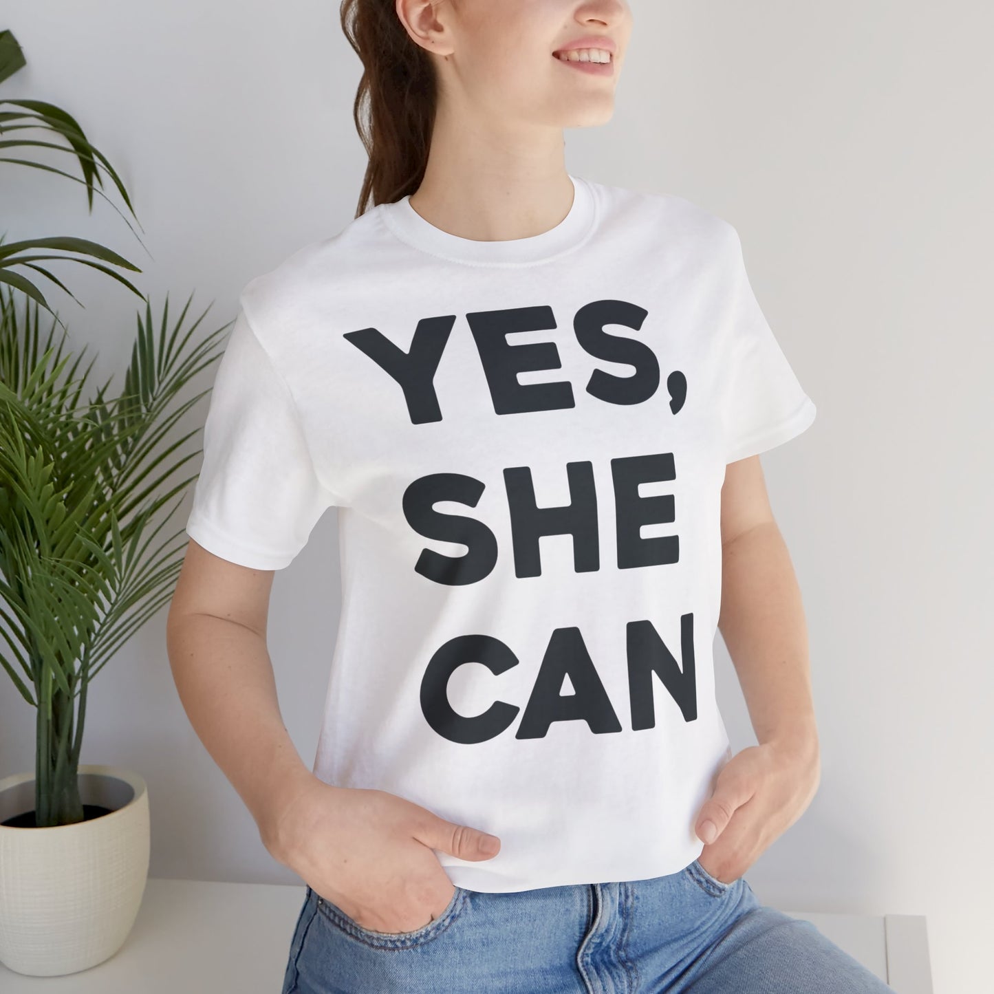 EU - Yes, She Can - Unisex Jersey Short Sleeve Tee